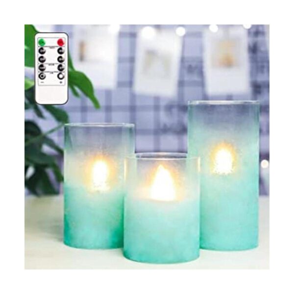 FLAVCHARM Velas de cristal sin llama con control remoto de_1