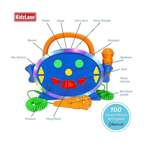 Máquina de karaoke para niños con 2 micrófonos_4