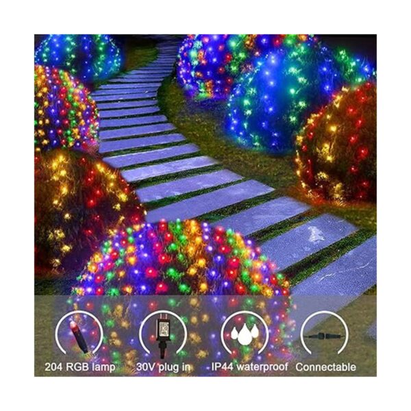 Luces de red de Navidad para exteriores 204 LED de 18_2