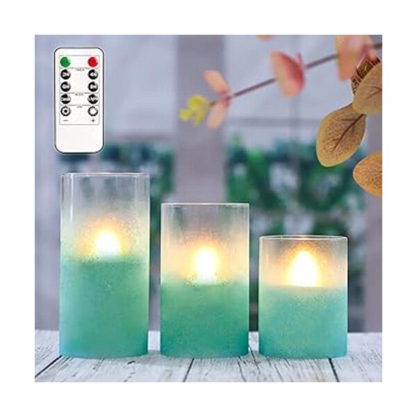 FLAVCHARM Velas de cristal sin llama con control remoto de_4