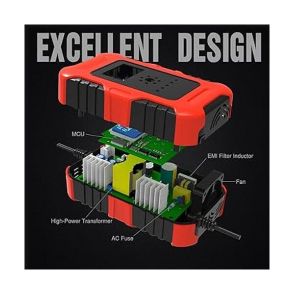 Foxwer Cargador de batería de 12 V y 24 V cargador de_2