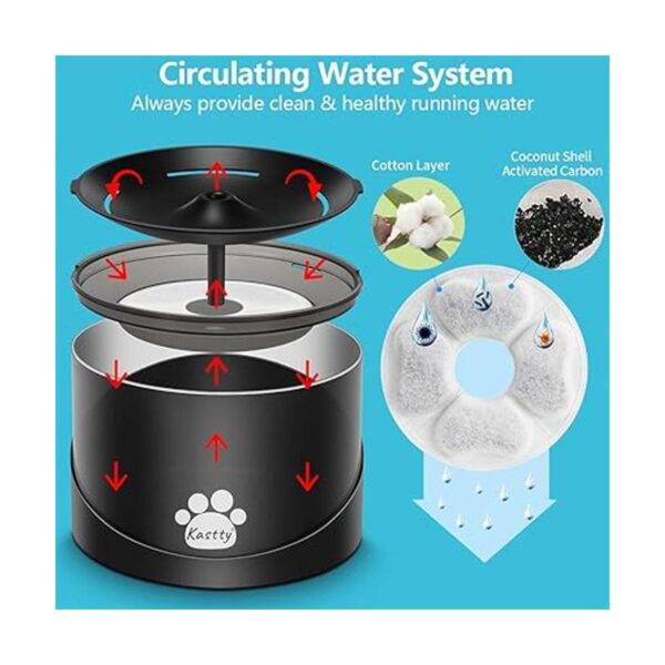 Kastty Fuente de agua para gatos fuente de agua súper_4