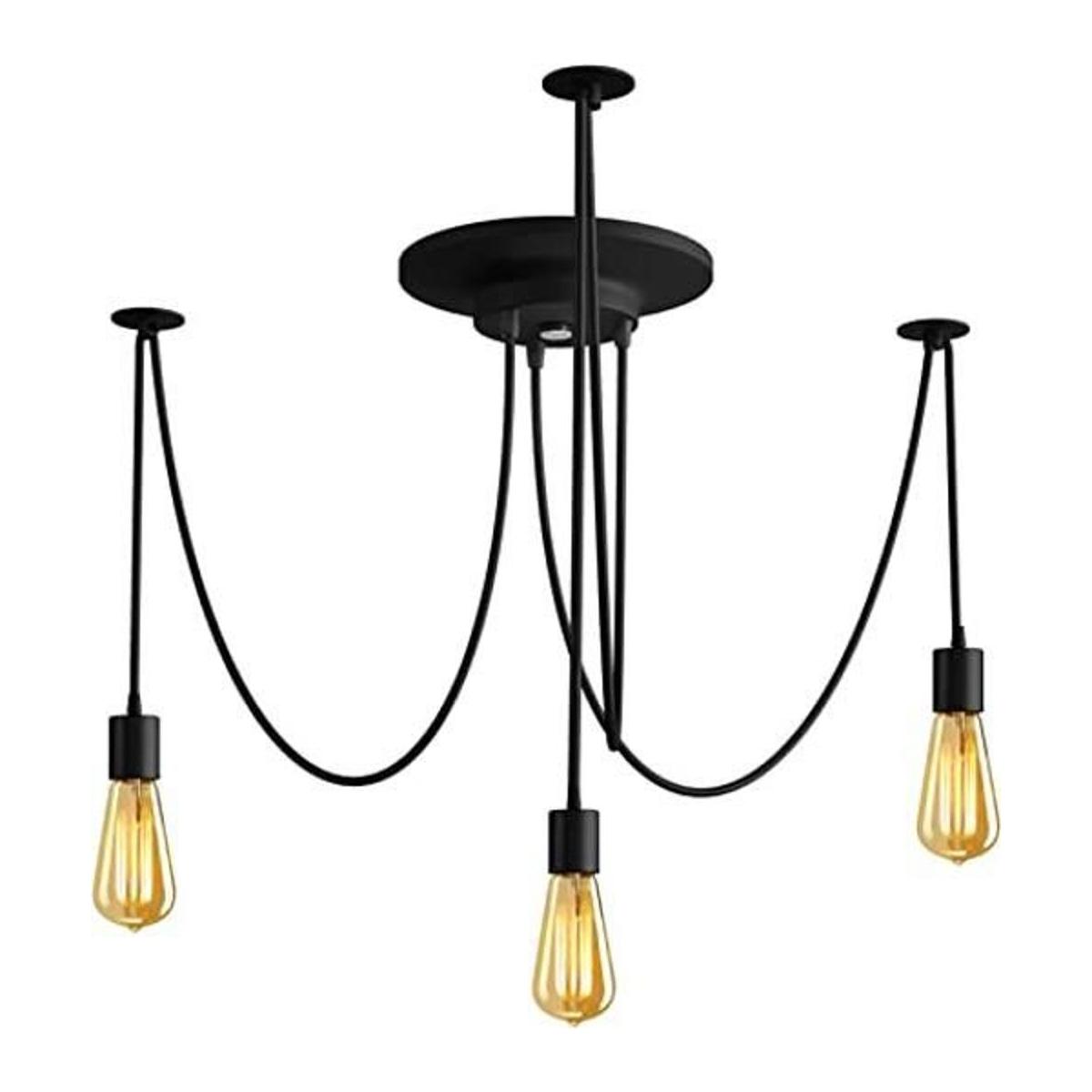 Fuloon Edison vintage Lámpara de techo ajustable múltiple