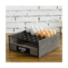 MyGift Soporte para bandeja de huevos de madera gris