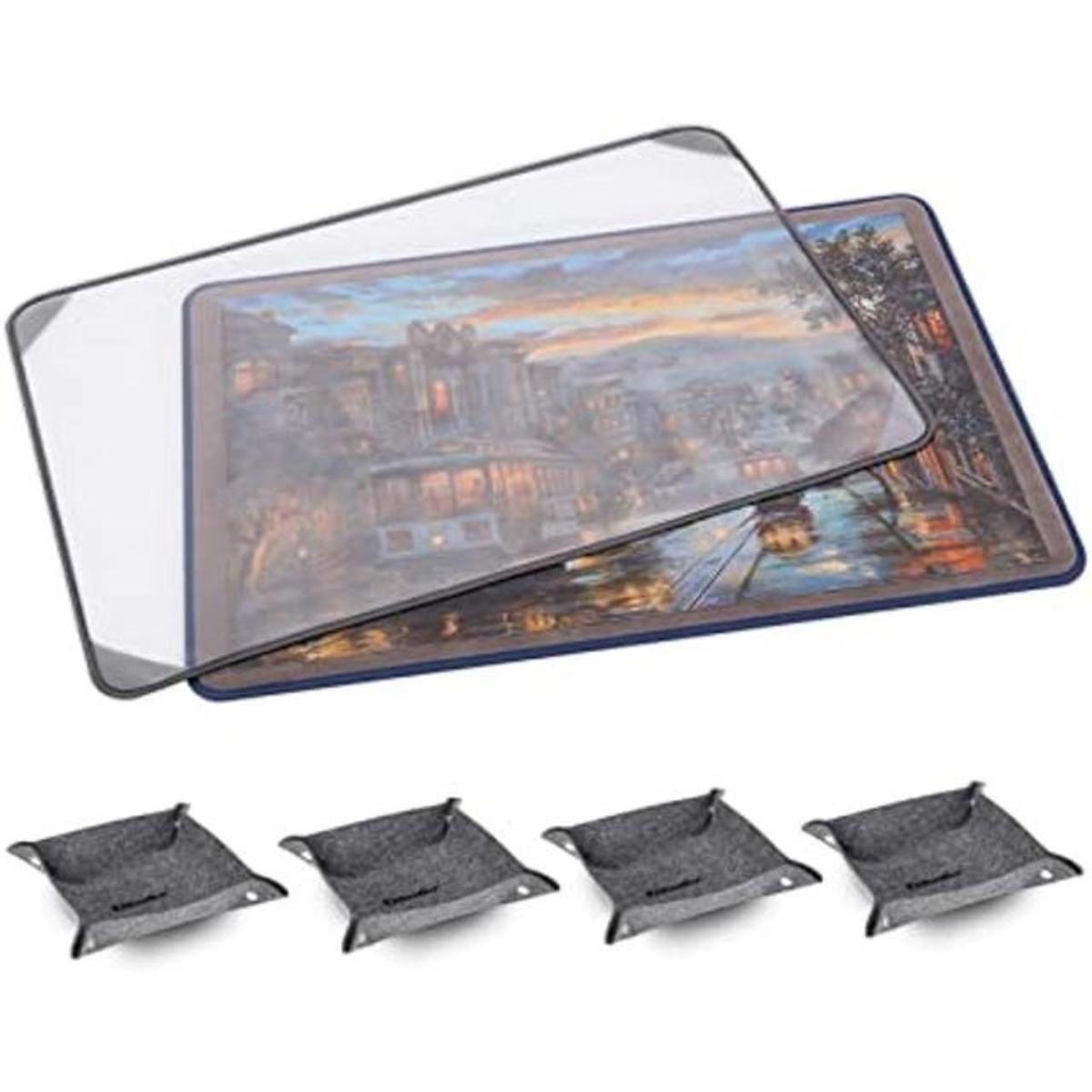 Kidoodler Tablero de rompecabezas con cubierta y bandejas