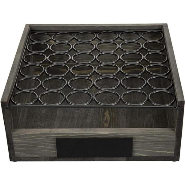 MyGift Soporte para bandeja de huevos de madera gris
