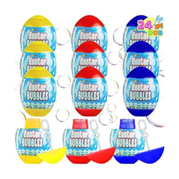 JOYIN 24 botellas de burbujas de Pascua huevo de Pascua_1