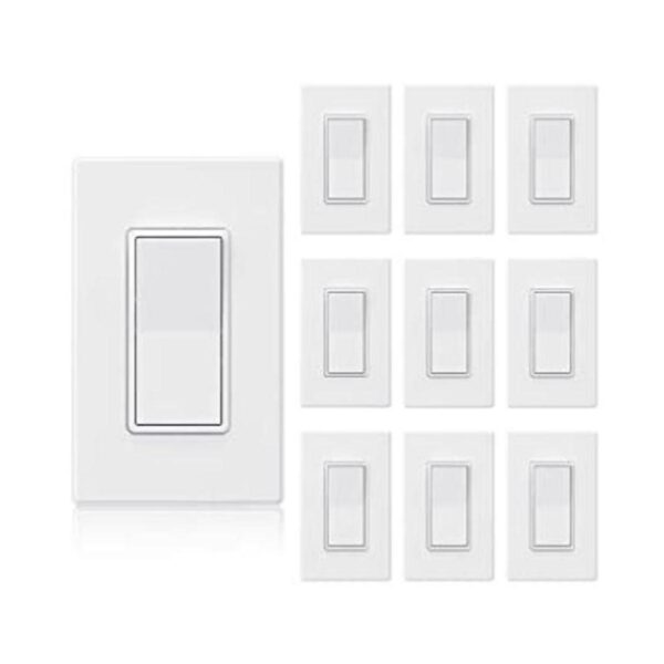ELEGRP Interruptor de luz decorativa de 3 vías blanco mate_1
