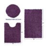 HOMEIDEAS Juego de 3 alfombras de baño de color morado_3