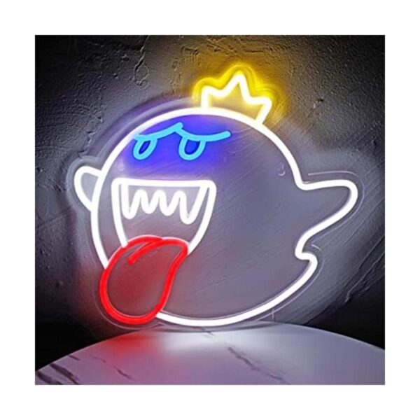 Letrero de neón con diseño de King Boo The Ghost Face LED_1