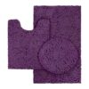 HOMEIDEAS Juego de 3 alfombras de baño de color morado_1