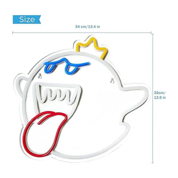 Letrero de neón con diseño de King Boo The Ghost Face LED_2