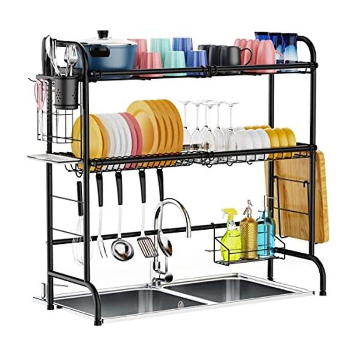 GSlife Escurridor de platos de acero inoxidable de 2