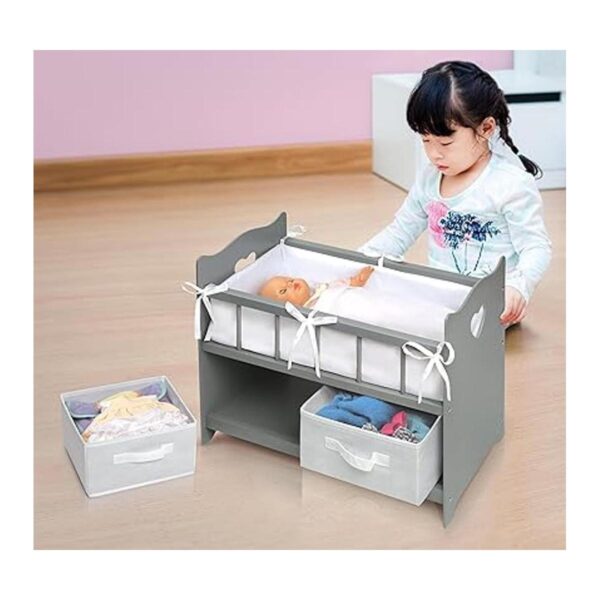 Cuna de muñeca con dos cestas y kit de personalización_2