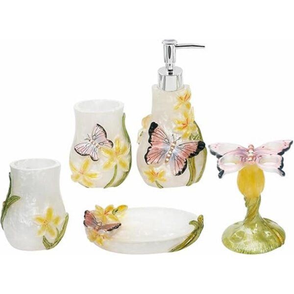 Juego de accesorios decorativos de baño que incluye vasos_1
