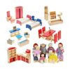 Muebles de casa de muñecas de madera con 8 piezas_1