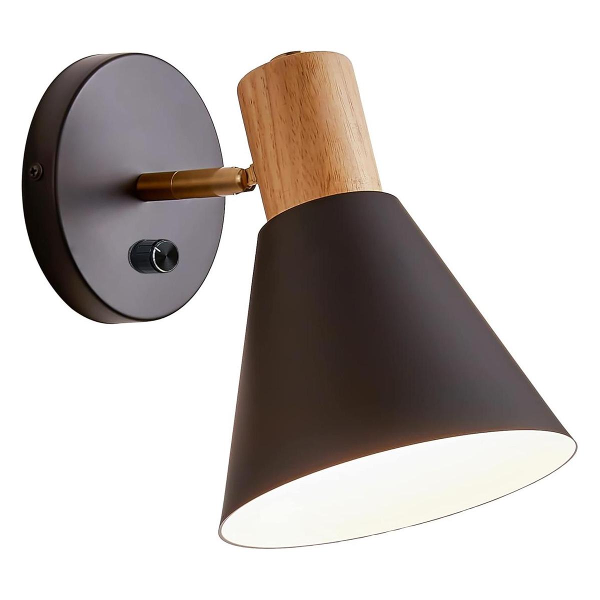 Apliques de pared lámpara de pared ajustable negra para