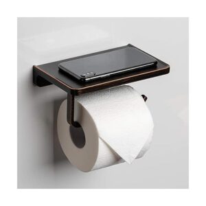 Linkaa Soporte de papel higiénico con estante de bronce_1