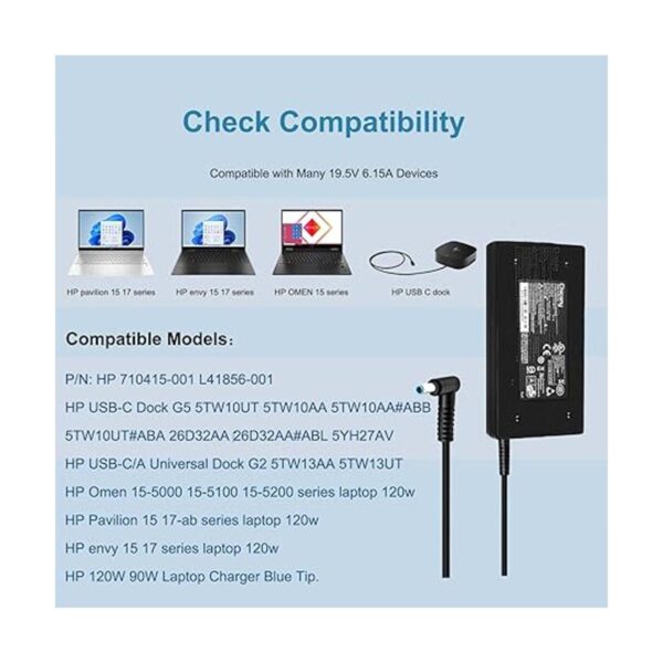 FLGAN Cargador 710415001 L41856001 para HP USBC Dock G5_5