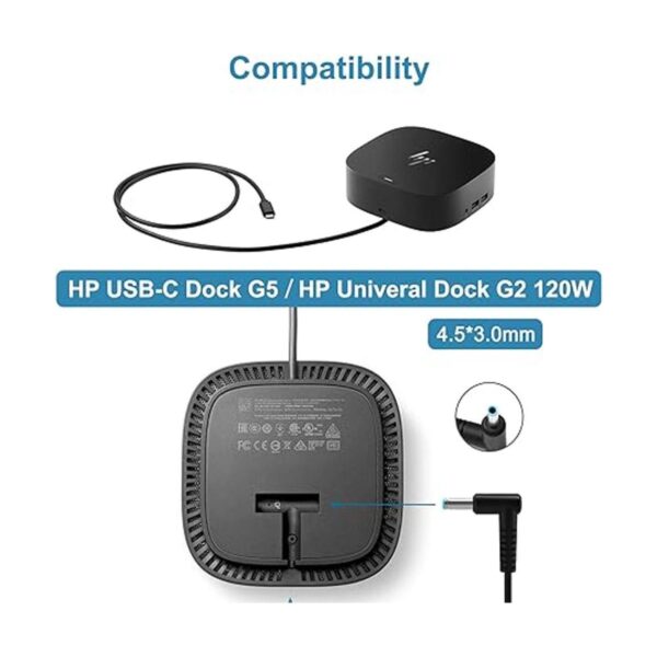 FLGAN Cargador 710415001 L41856001 para HP USBC Dock G5_3