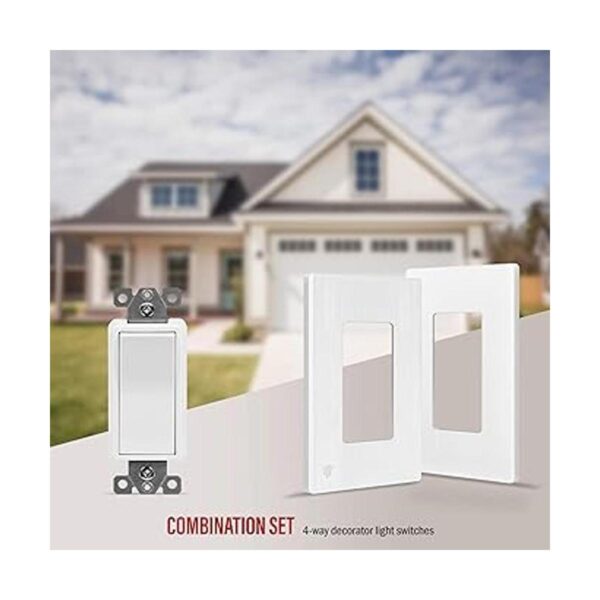 ENERLITES Interruptor de luz decorativo de 4 vías
