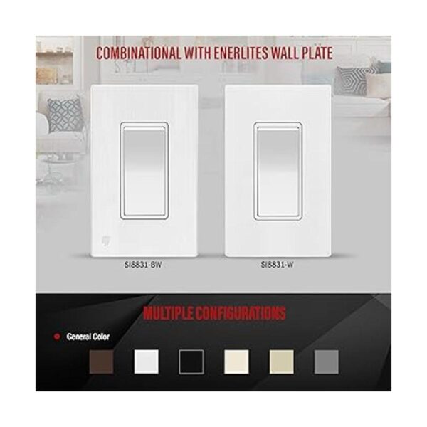 ENERLITES Interruptor de luz decorativo de 4 vías