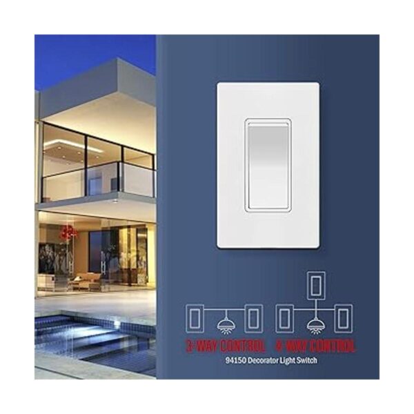 ENERLITES Interruptor de luz decorativo de 4 vías