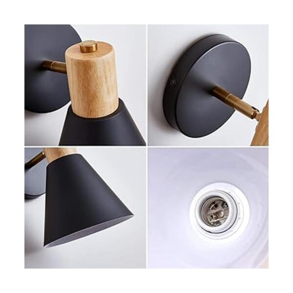 Apliques de pared lámpara de pared ajustable negra para