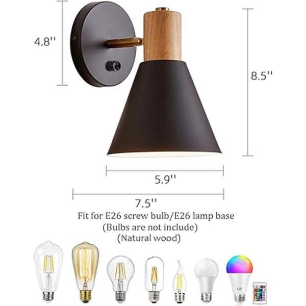 Apliques de pared lámpara de pared ajustable negra para