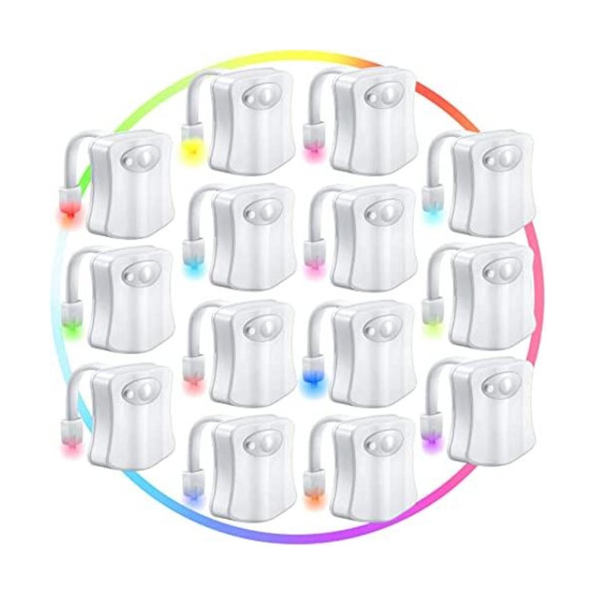 Paquete de 15 luces nocturnas para inodoro sensor de