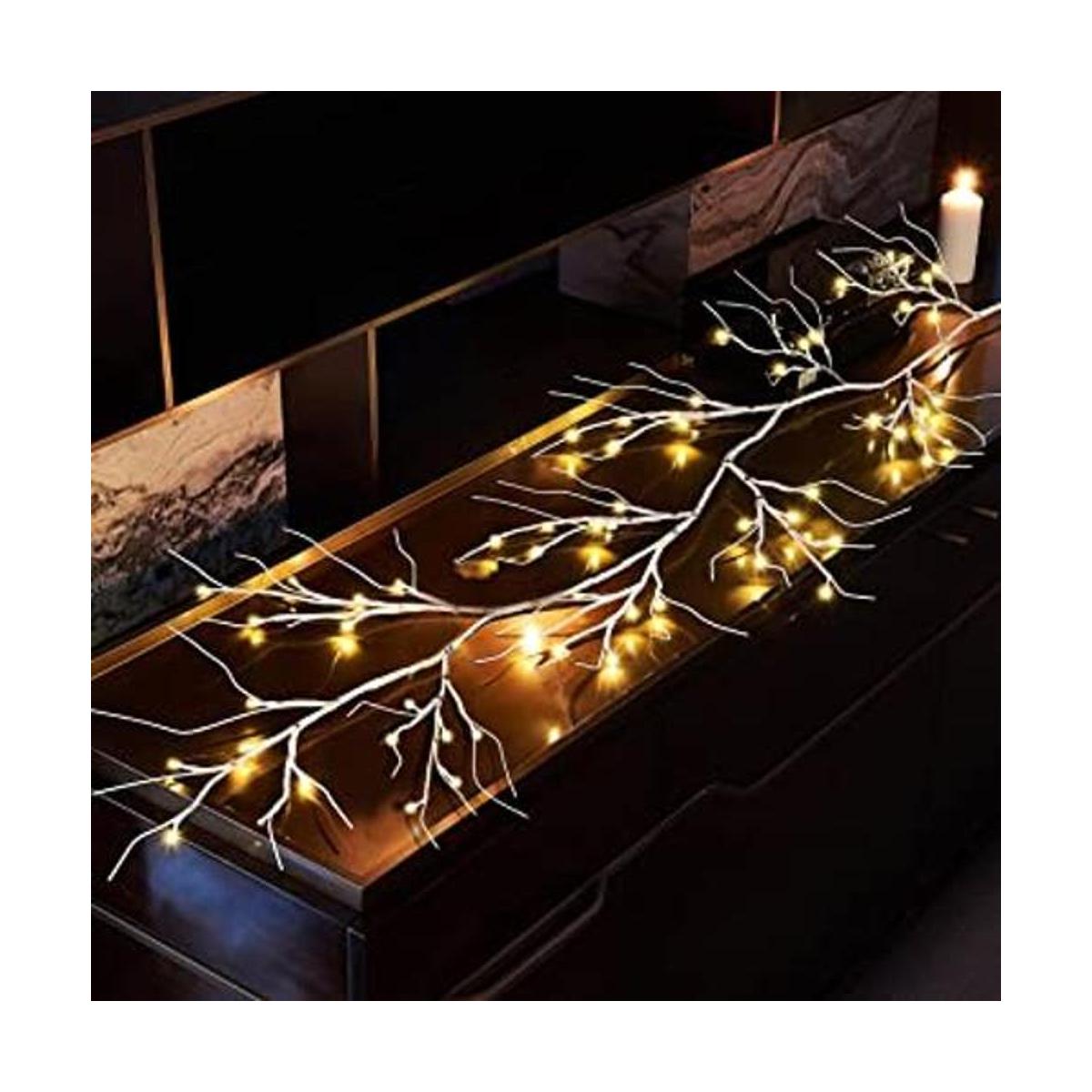 Hairui Guirnalda de abedul con luces de 6 pies 48 luces