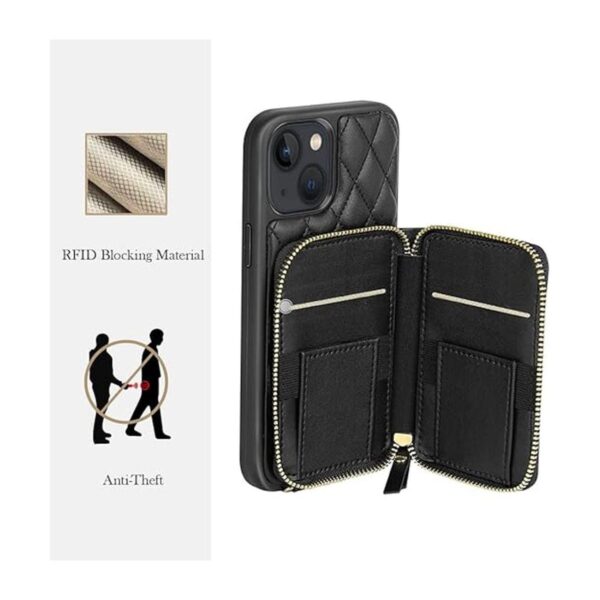 LAMEEKU Funda tipo cartera para iPhone 13 funda tipo_5