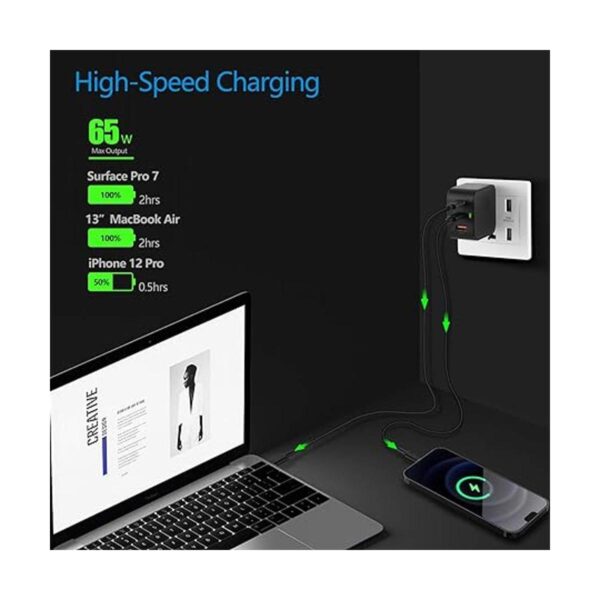 Cargador GaN USB C PD 3.0 QC 3.0 de 65 W Surface Pro Mini_3