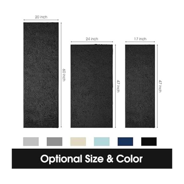 HOMEIDEAS Alfombra de baño negra de 20 x 60 pulgadas_6