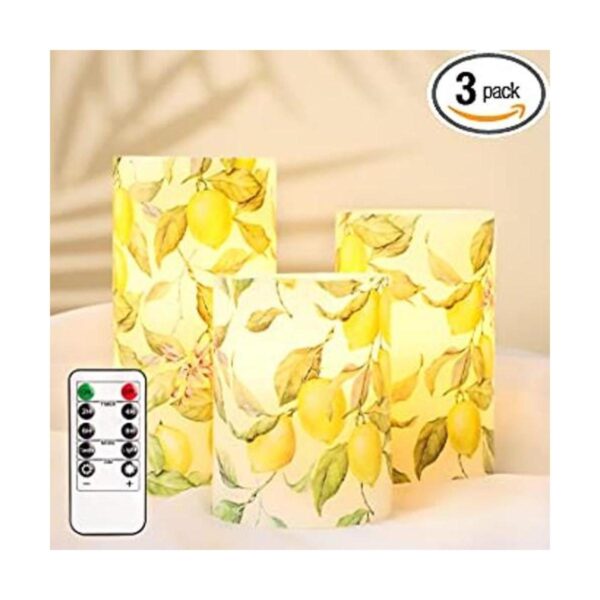 FLAVCHARM Velas LED sin llama de limón funcionan con_1