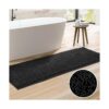 HOMEIDEAS Alfombra de baño negra de 20 x 60 pulgadas_1