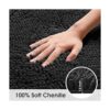HOMEIDEAS Alfombra de baño negra de 20 x 60 pulgadas_2