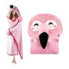 Manta con capucha de flamenco para adultos color rosa_1