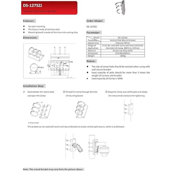DS1275ZJ ltb378 montaje en poste PM Universal mástil_5