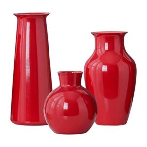 JDZMYF Jarrón de cerámica rojo para decoración del hogar_1