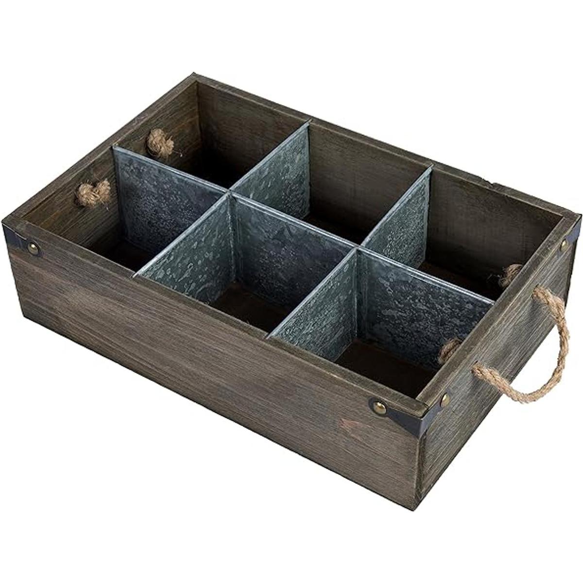 MyGift Caja de almacenamiento de botellas de madera