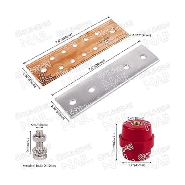 GOUNENGNAIL Kit de barra de tierra de cobre de 0.157 x