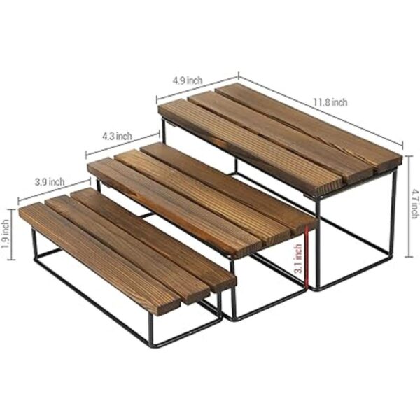 MyGift Juego de 3 soportes rectangulares de 3 niveles de_5