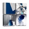 Oilpa Art Arte abstracto de pared azul y blanco para_1