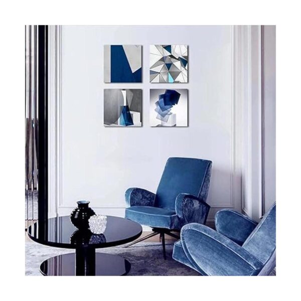 Oilpa Art Arte abstracto de pared azul y blanco para_4