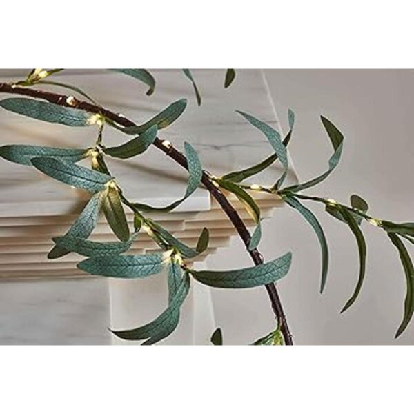 Hairui Guirnalda de oliva artificial iluminada de 6 pies