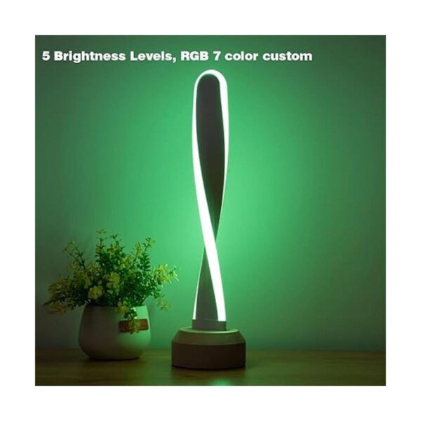 LONRISWAY Lámpara de mesa RGB de madera con 7 luces que_2