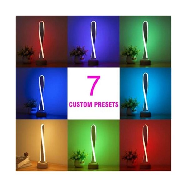 LONRISWAY Lámpara de mesa RGB de madera con 7 luces que_3