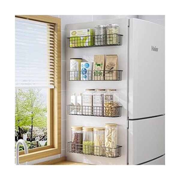 4 cestas magnéticas de almacenamiento para refrigerador