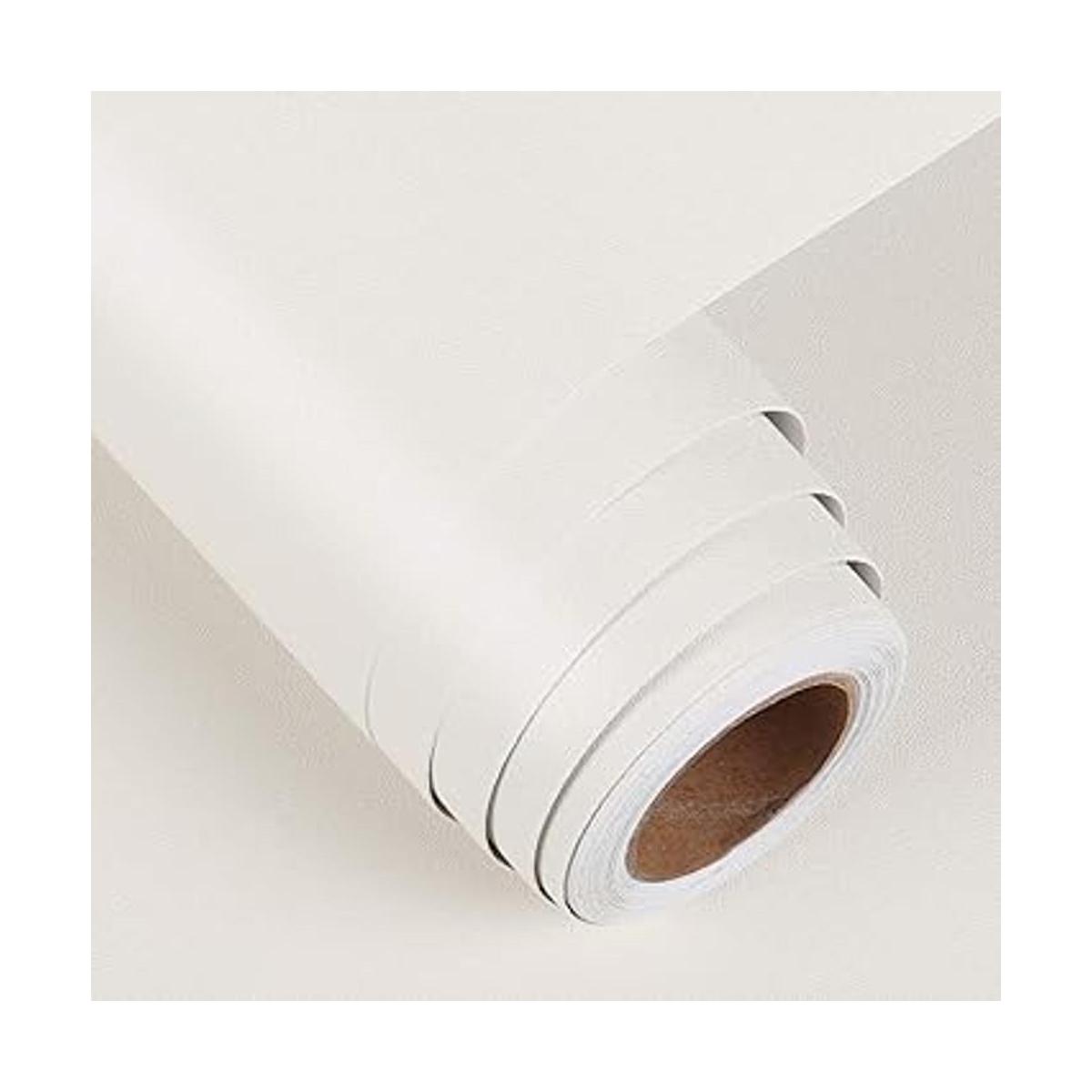 FunStick Papel de contacto de color blanco crema de 24 x